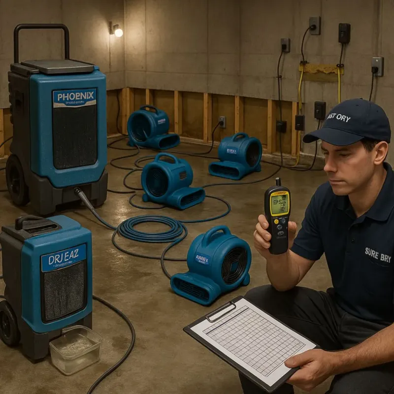Structural Drying and Dehumidification process in Manitou Beach-Devils Lake, MI